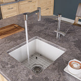 White Square 18" x 18" Undermount / Drop In Fireclay Prep Sink