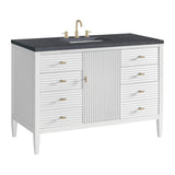 Myrrin 48" Single Vanity, Bright White w/ 3 CM Charcoal Soapstone Silestone Top