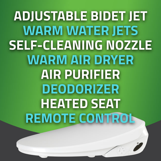 ANZZI TL-AZEB105BR Lunar Elongated Smart Electric Bidet Toilet Seat with Remote Control, Heated Seat, Air Purifier, and Deodorizer