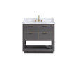 Avanity Allie 37 in. Vanity Combo in Twilight Gray with Gold Trim and Carrara White Marble Top 