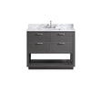 Avanity Allie 43 in. Vanity Combo in Twilight Gray with Silver Trim and Carrara White Marble Top 