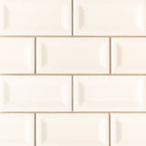 Almond Glossy Inverted Beveled 3"x6" Glazed Ceramic Wall Tile-MSI Collection DOMINO ALMOND GLOSSY INVERTED BEVELED 3X6 (Case)