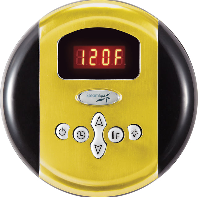 SteamSpa Programmable Control Panel with Presets in Polished Gold G-SC-200-PG
