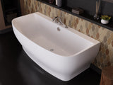 ANZZI FT-FR112473CH Bank Series 5.41 ft. Freestanding Bathtub with Deck Mounted Faucet in White