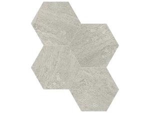 Anatolia Tile 6" Hex Anciano Grigio Honed Marble Mosaic 5001-0241-0 * 1 Sheet = .88 Sqft * Anciano Grigio Hexagon 6" - premium natural stone mosaic tile from Anatolia Tile, available at PoshHaus showroom in Keene, NH