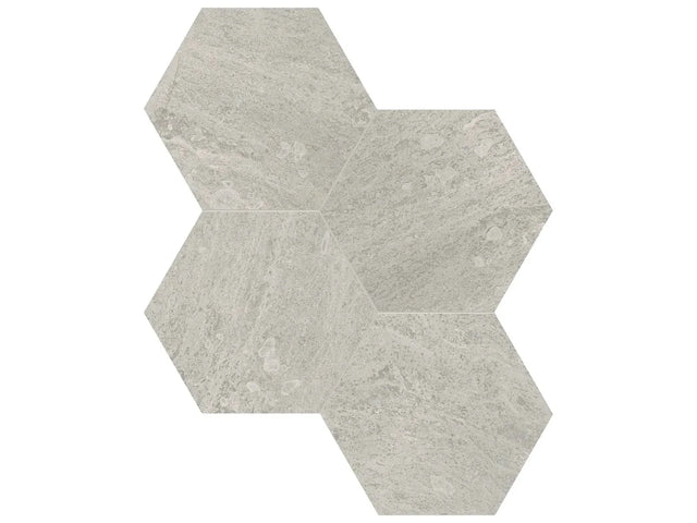 Anatolia Tile 6" Hex Anciano Grigio Honed Marble Mosaic 5001-0241-0 * 1 Sheet = .88 Sqft * Anciano Grigio Hexagon 6" - premium natural stone mosaic tile from Anatolia Tile, available at PoshHaus showroom in Keene, NH