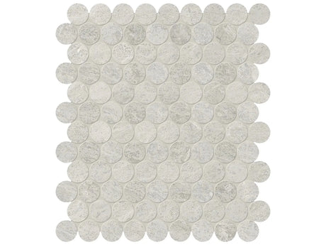 Anatolia Tile 1.25" Anciano Grigio Penny Round Honed Marble Mosaic 5001-0247-0 * 1 Sheet = .99 Sqft * Anciano Grigio Penny Round - premium natural stone mosaic tile from Anatolia Tile, available at PoshHaus showroom in Keene, NH
