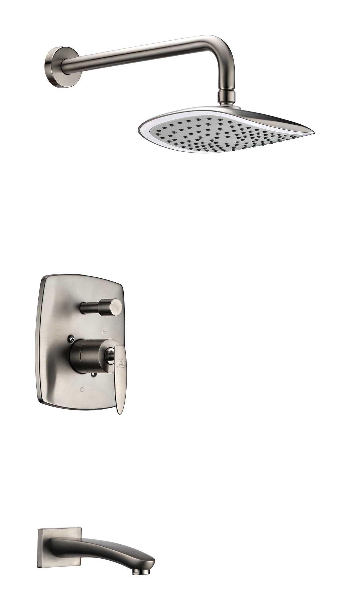 ANZZI L-AZ026BN Tempo Series 1-Handle 1-Spray Tub and Shower Faucet in Brushed Nickel