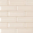 Antique white beveled 12X12 ceramic mesh mounted mosaic wall tile SMOT-PT-AW-2X6B product shot multiple tiles angle view