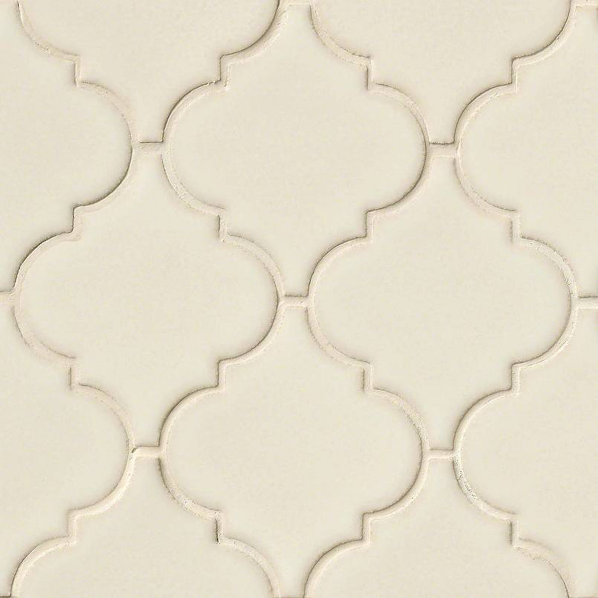 Antique white arabesque 10.83X15.5 glazed ceramic mesh mounted mosaic wall tile SMOT-PT-AW-ARABESQ product shot multiple tiles angle view