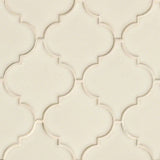 Antique white arabesque 10.83X15.5 glazed ceramic mesh mounted mosaic wall tile SMOT-PT-AW-ARABESQ product shot multiple tiles angle view