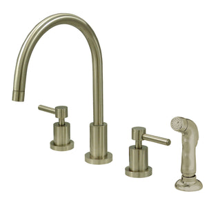 Kingston Brass KS8728DL Widespread Kitchen Faucet, Brushed Nickel