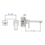 Black Matte Single Lever Wallmount Bathroom Faucet