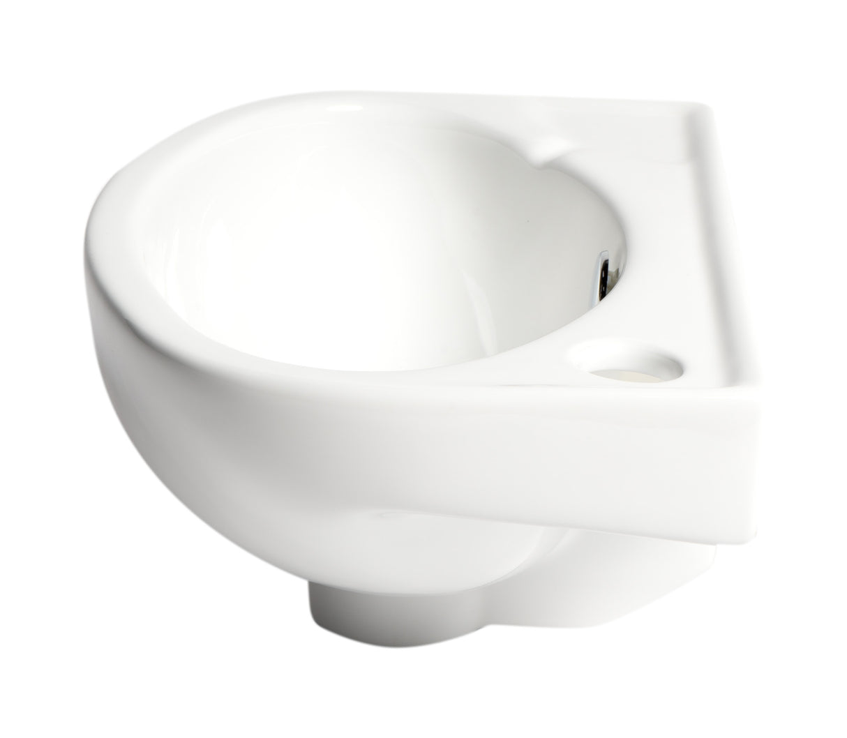 ALFI brand ABC118 White 14" Small Wall Mounted Ceramic Sink with Faucet Hole
