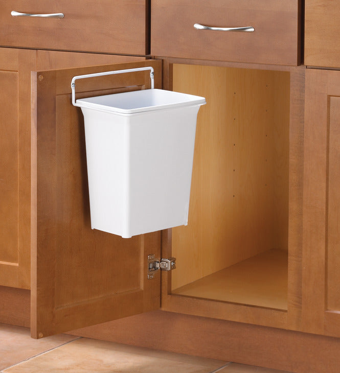 Häfele 503.14.760 KV - Door-Mounted Waste Bin, 9 Qt, White, KV# DWB975-W