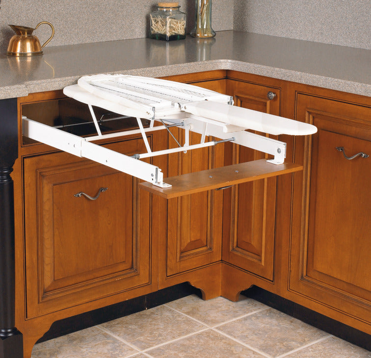 Häfele 568.60.710 Built-In Ironing Board, Ironfix®, For drawer installation, cover: Gray stripes