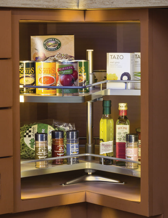 Häfele 541.06.296 Three Quarter Shelf Set, for Center Pole Mount Susan, Arena Plus, Chrome/Anthracite, Ø28"