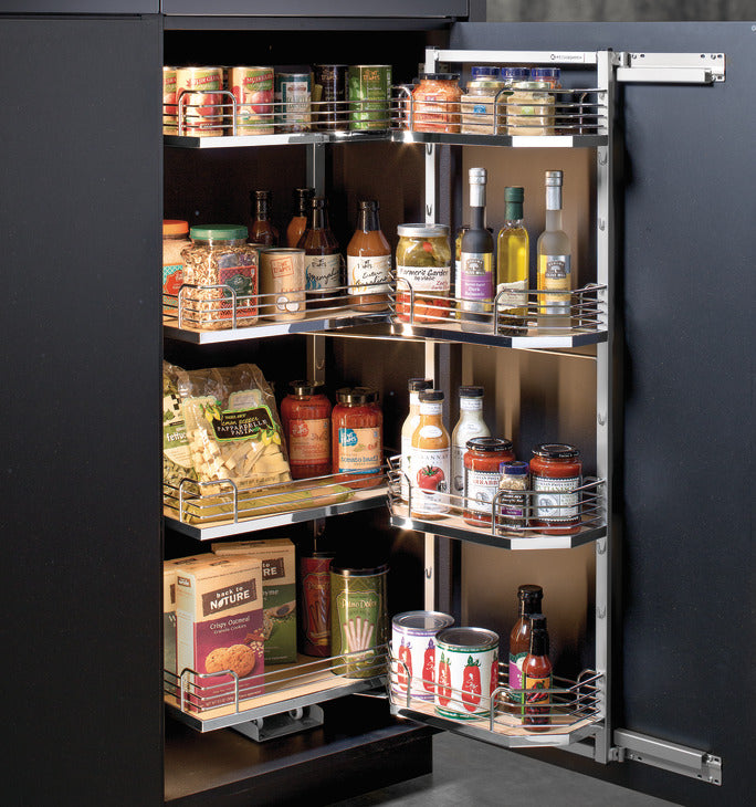 Häfele 546.65.301 Back Frame Tray Set, for Tandem Pantry, Arena Plus, Chrome/Anthracite, width 14 7/8"