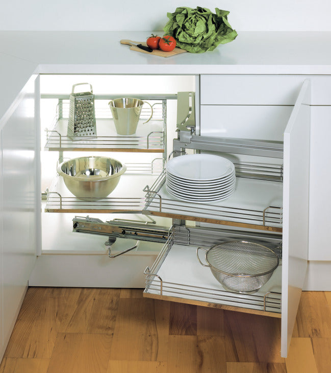 Häfele 546.17.908 Peka - Magic Corner I, for Blind Corner Cabinets, Silver, swing left