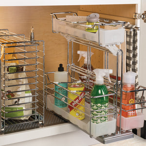 Häfele 545.48.262 Kesseböhmer - Under Sink Storage Unit Pull-Out, Portero, 3 baskets (1 removable); chrome