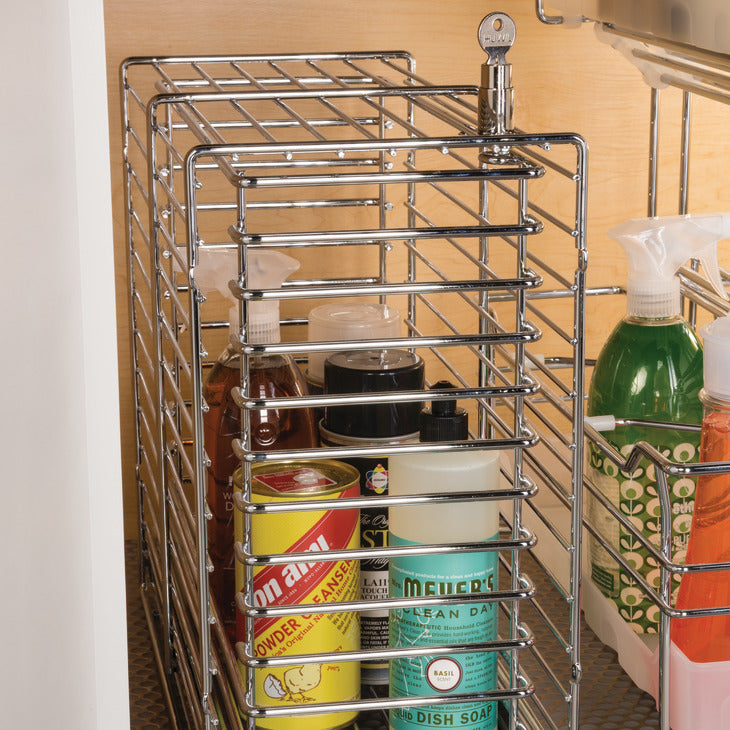 Häfele 545.48.248 Lockable Base Pull-Out Compartment, Under Sink Storage, Steel, (W x D x H): 8" x 17" x 17 3/8"