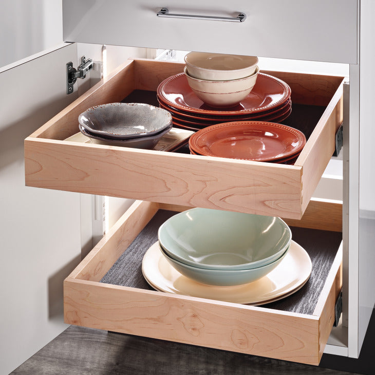Häfele 557.59.112 Roll-out Tray, Maple, For 15" cabinet width; 3 1/2" tray height; Face Frame