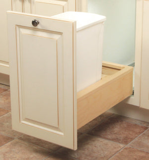 Häfele 503.14.772 KV - Waste Bin Pull-Out, Wood Frame, Bottom Mount, Single, Depth: 22 3/8", 35 qt.