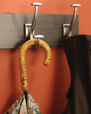 Häfele 807.69.630 TAG - Wall Mounted Hook, Synergy Elite, Double Prong, (1 1/2 x 3 5/8") Matte nickel