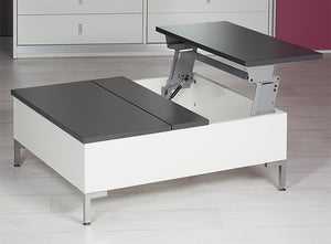 Häfele 643.12.201 Lift-Up Table Top Fitting, Tavoflex, For raising and forward swivelling of, White aluminum, RAL 9006