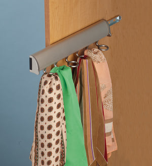 Häfele 807.67.925 TAG - Scarf Rack, Synergy Elite Collection, 8 Hook, 17 7/8", With full extension slide, Matte gold