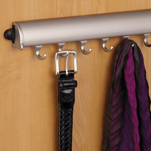 Häfele 807.67.265 TAG - Fixed Accessory Hooks, 14 1/8" - 17 7/8" length, powder-coated aluminum, Black, 6 hooks, 14 1/8"