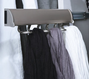 Häfele 807.67.321 TAG - Scarf Rack, Synergy Elite Collection, 5 Hook, 11 7/8", With full extension slide, Slate