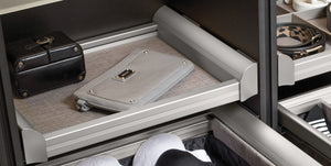 Häfele 807.77.704 TAG - Pull-Out Shelf, ENGAGE, Matte nickel and beach fabric, 36"