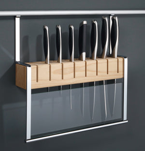 Häfele 521.61.633 Knife Holder, Backsplash Railing System, stainless steel effect