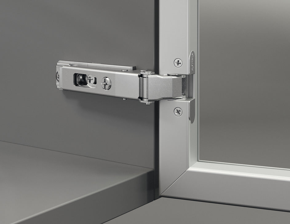 Häfele 329.23.610 Salice - Aluminum Frame Door Hinge, 105° Opening Angle, Self-Closing, Full Overlay, for Quick Door™ Aluminum Frame Doors, model C2Z6A99