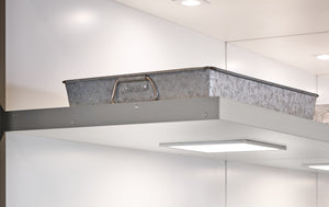 Häfele 793.00.427 Bottom Shelf Bracket Set, Coloma, Depth: 18", 1 1/2" shelf thickness, silver