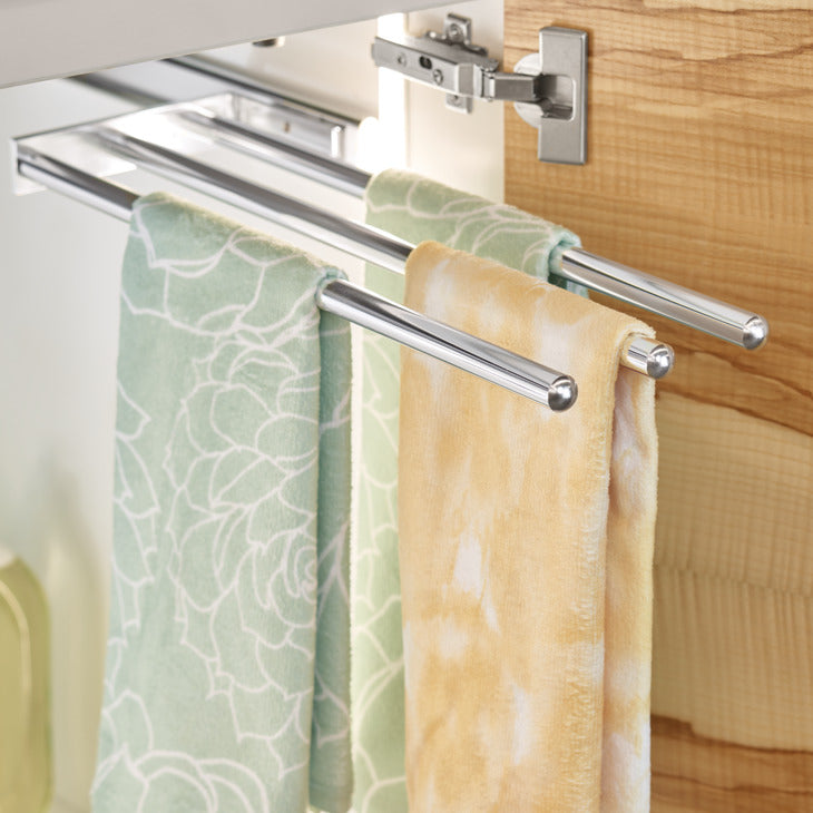 Häfele 510.54.232 Towel Rack Pull-Out, 3 Bar, Extendable, Polished chrome