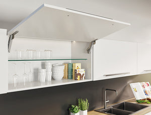 Häfele 372.27.350 Swing-Up Fitting, Free Space 1.11, for standard applications with handle, Model B, anthracite
