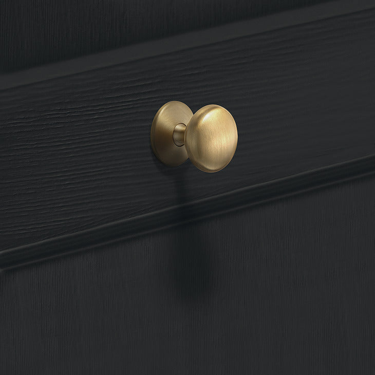 Häfele 155.02.262 Knob, Mulberry, Brass, Brushed brass plated, dim. 38 x 40 mm (1 1/2" x 1 9/16")