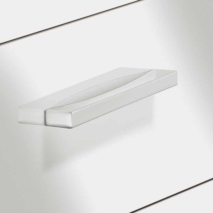 Häfele 155.01.992 Pull, Zurich, Finger pull handle, zinc alloy, Polished chrome plated, hole spacing: 64 mm (2 1/2")
