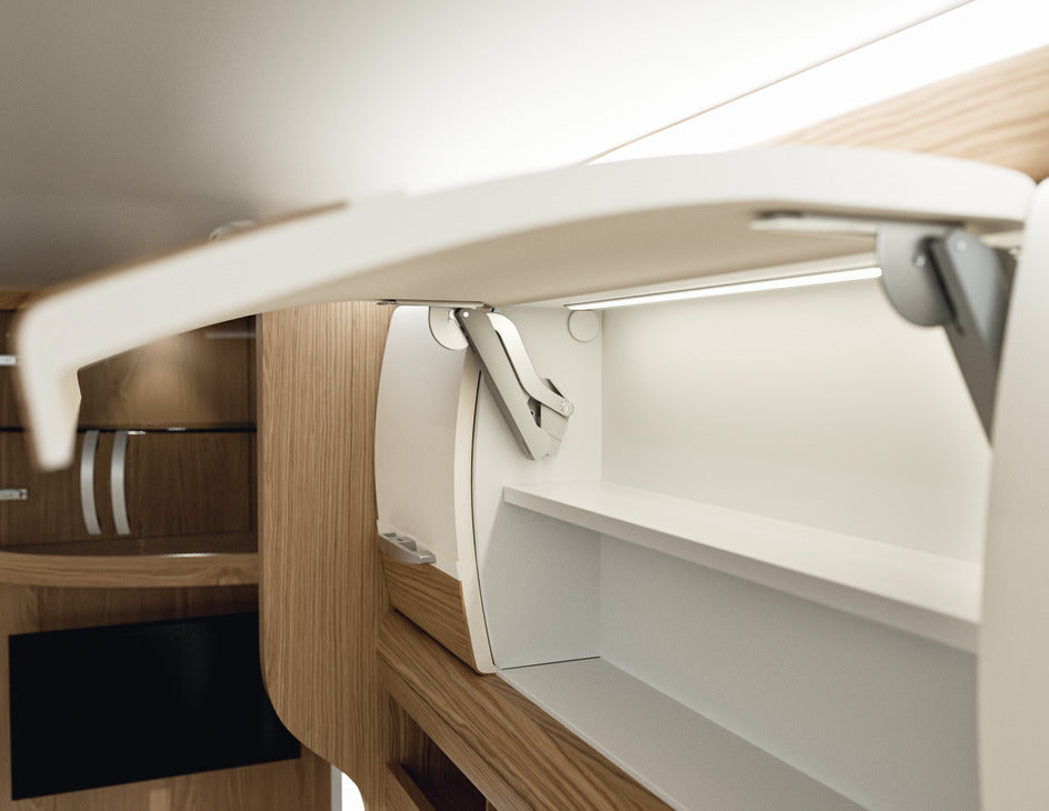 Häfele 372.27.702 Swing-Up Fitting, Free Space 1.11, for standard applications with handle, Model D, white