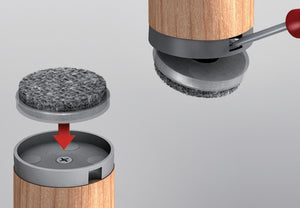 Häfele 650.24.465 QuickClick Glide, SYNO Bonded Leather, for Press Fitting Ø 20–50 mm, Ø 25 mm