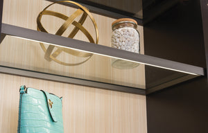 Häfele 807.76.338 TAG - Shelf, Illuminated Glass Shelf, Powder-coated black; 36" width; 13 3/4" depth; Warm white to cool white