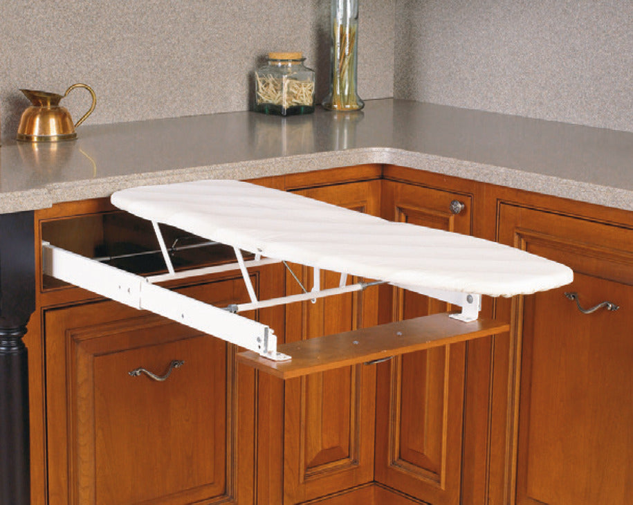 Häfele 568.60.710 Built-In Ironing Board, Ironfix®, For drawer installation, cover: Gray stripes