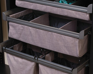 Häfele 807.78.124 TAG - Divided Deep Drawer, ENGAGE, Slate with slate fabric, 36" width