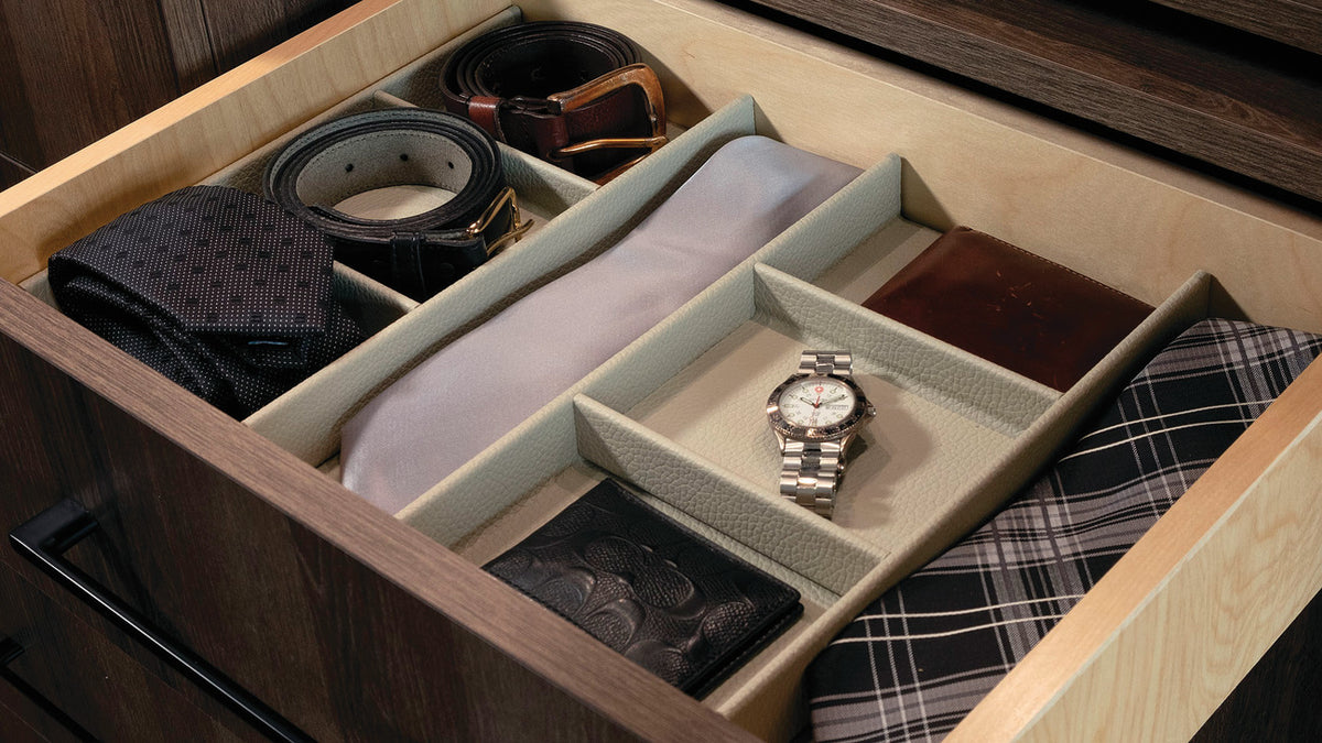 Häfele 807.87.722 TAG - Tie & Belt Drawer Organizer, Contour, For 24" wide drawers, 16" depth, winter