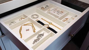 Häfele 807.87.503 TAG - Jewelry Organizer Drawer Tray, Contour, For 24" wide drawers, 20" depth, pewter