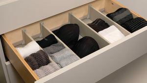 Häfele 807.87.543 TAG - Dividers for Drawer Organizer Accessories, Contour, 5" height, 18 9/16" depth, pewter