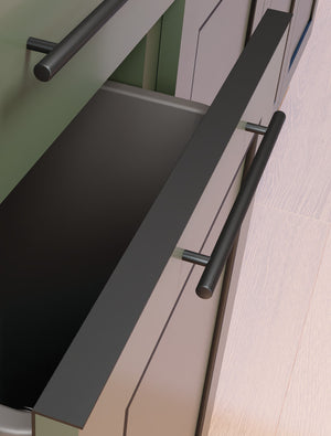 Häfele 194.80.061 Cabinet Accent Drip Edge, Aluminum, H x W: 22 x 2 mm (7/8" x 1/16"), 324 mm (12 3/4") length, matte black