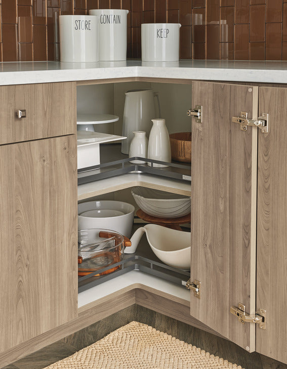 Häfele 541.06.266 Kesseböhmer - Super Susan, Three Quarter Revolving Shelf, Arena Plus, Chrome/anthracite, Ø28"
